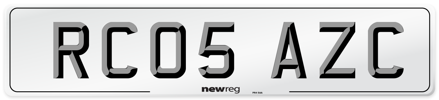 RC05 AZC Number Plate from New Reg